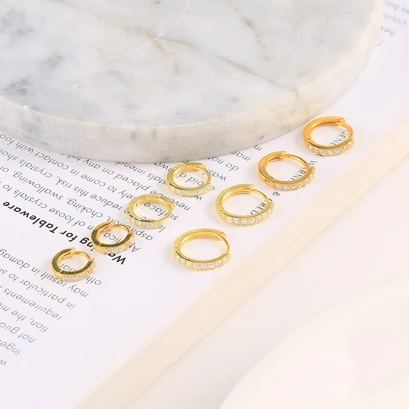 2Pcs Rainbow Little Huggies Stainless Steel Hoop Earrings Tiny Rings