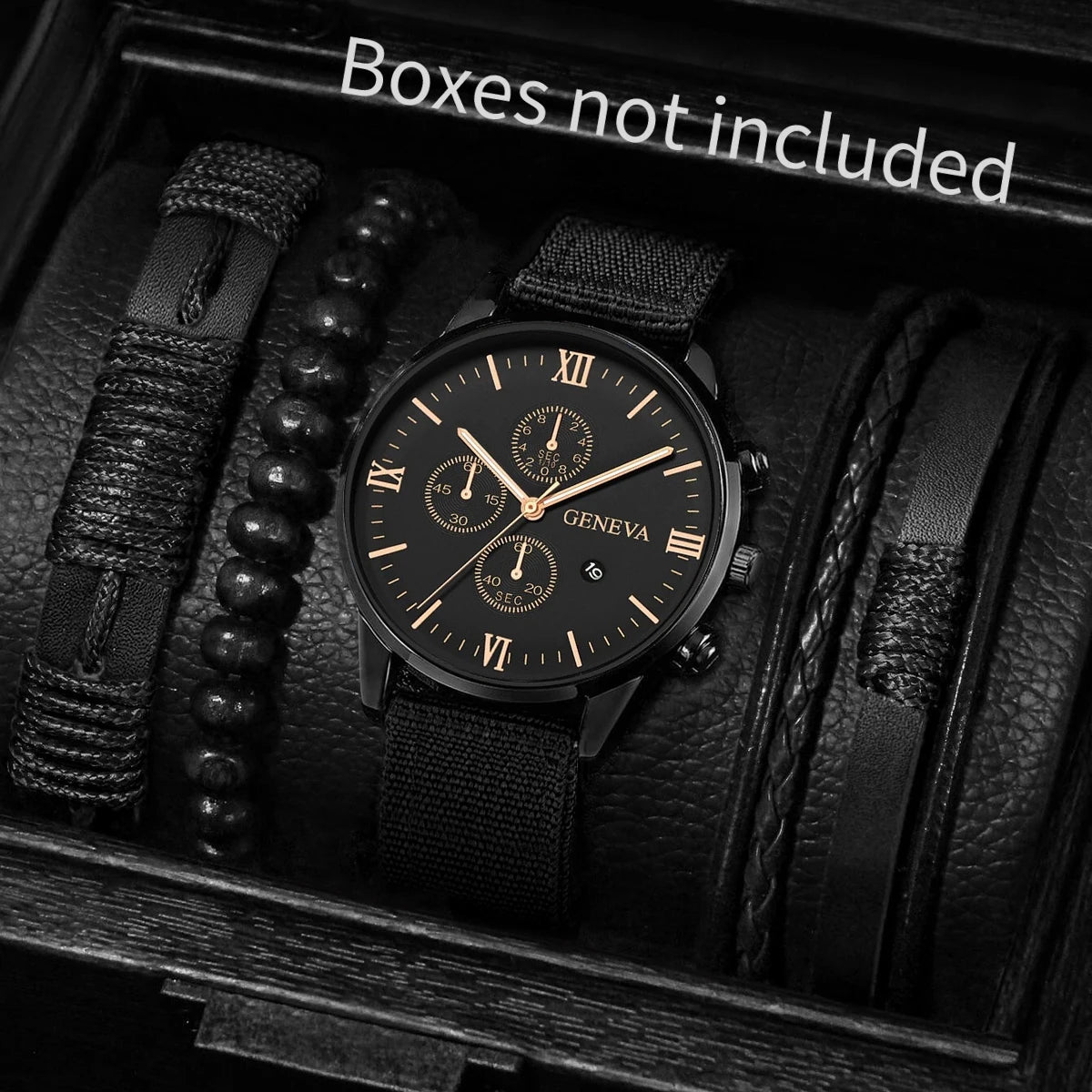 Men Watches Casual Male's Quartz Watch Bracelets Set