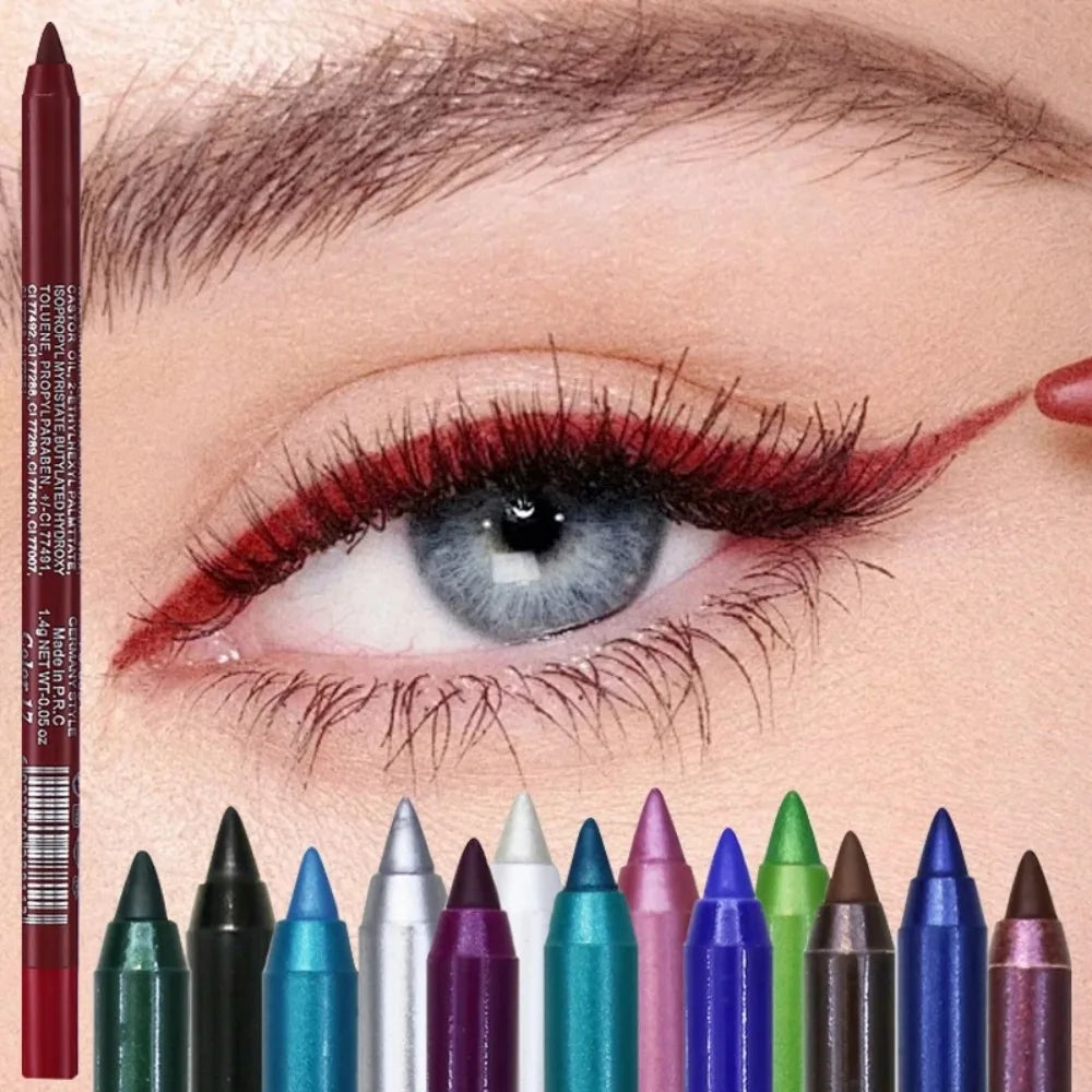 17 Colors Pearlescent Eyeliner Pencil Colorful Waterproof Long-lasting Matte Smooth Easy Wear Eyeshadow Eyeliner Pen Eyes Makeup