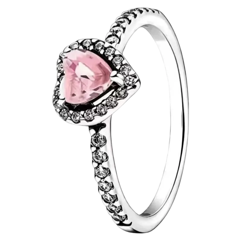 2025 New 925 Silver Red Pink, Purple,green Heart-shaped Rings Are Suitable For Delicate For Women At Wedding Parties Jewelry