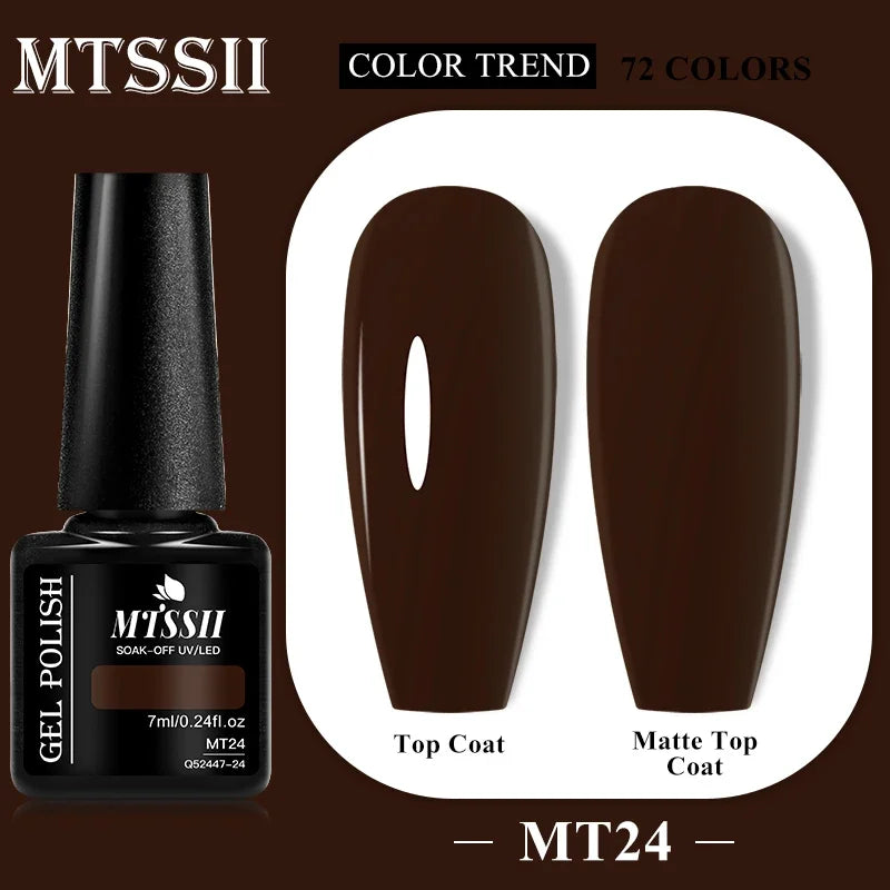MTSSII 72 Colors 7ml Colorful Gel Nail Polish Nail Supplies Semi Permanent Nail Art Manicure Soak Off LED UV Gel Nail Varnish