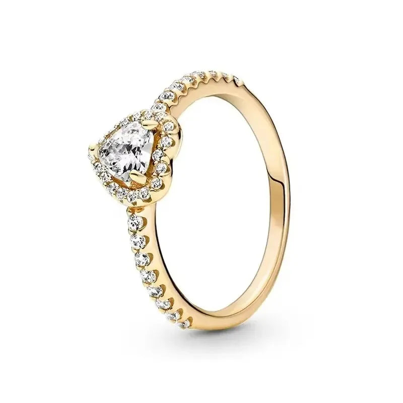 Hot selling 925 silver exquisite luxury sparkling crown heart-shaped women's ring jewelry
