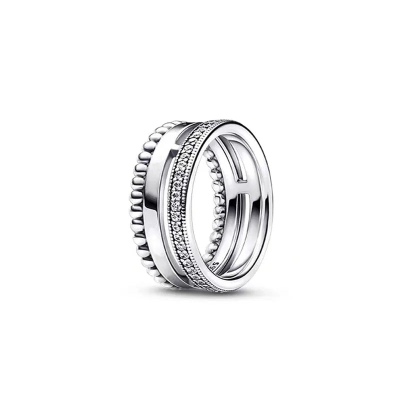 New 925 Silver Heart-Shaped,Floral,Square Ring Suitable for Exquisite High-Quality Jewelry for Women at Wedding Parties