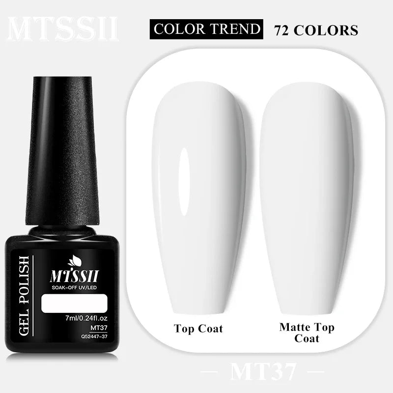 MTSSII 72 Colors 7ml Colorful Gel Nail Polish Nail Supplies Semi Permanent Nail Art Manicure Soak Off LED UV Gel Nail Varnish