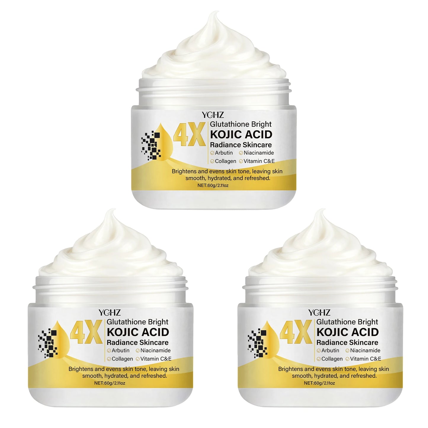 Kojic Acid Face Cream, Evens Out Skin Tone, Eliminates Dark Spots and Dullness - Non-Greasy, Suitable for Both Men and Women - Whitening and Moisturizing Cream, for Day and Night Use - 60g