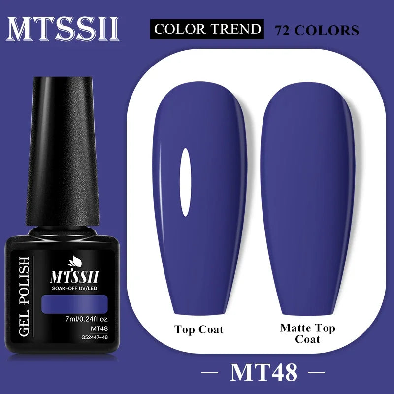 MTSSII 72 Colors 7ml Colorful Gel Nail Polish Nail Supplies Semi Permanent Nail Art Manicure Soak Off LED UV Gel Nail Varnish