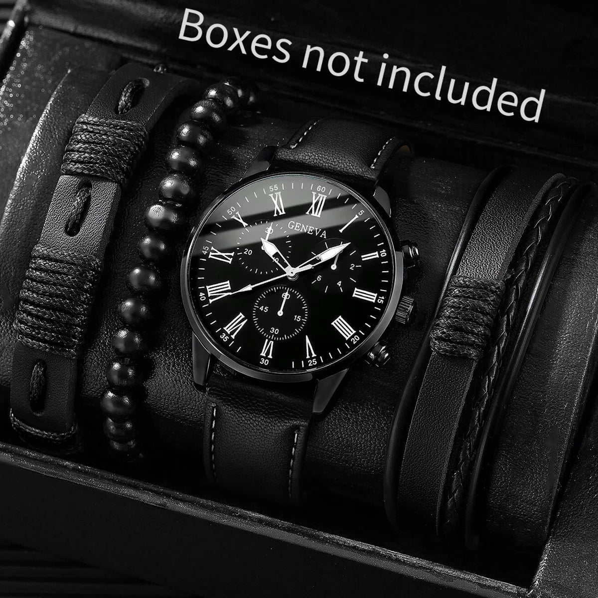 Men Watches Casual Male's Quartz Watch Bracelets Set