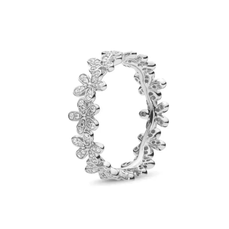 New 925 Silver Heart-Shaped,Floral,Square Ring Suitable for Exquisite High-Quality Jewelry for Women at Wedding Parties