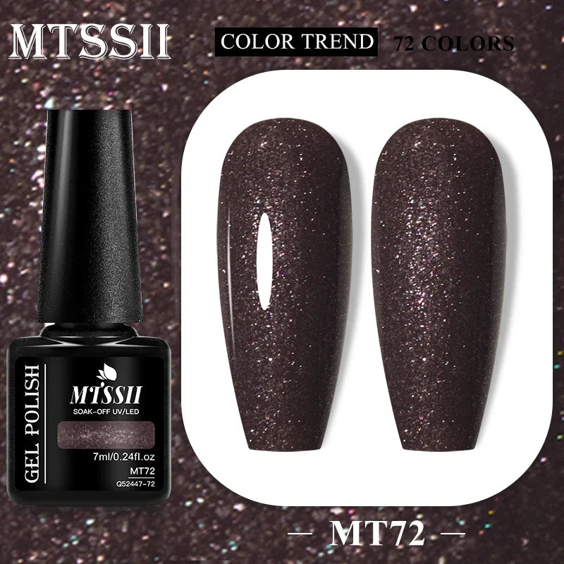 MTSSII 72 Colors 7ml Colorful Gel Nail Polish Nail Supplies Semi Permanent Nail Art Manicure Soak Off LED UV Gel Nail Varnish