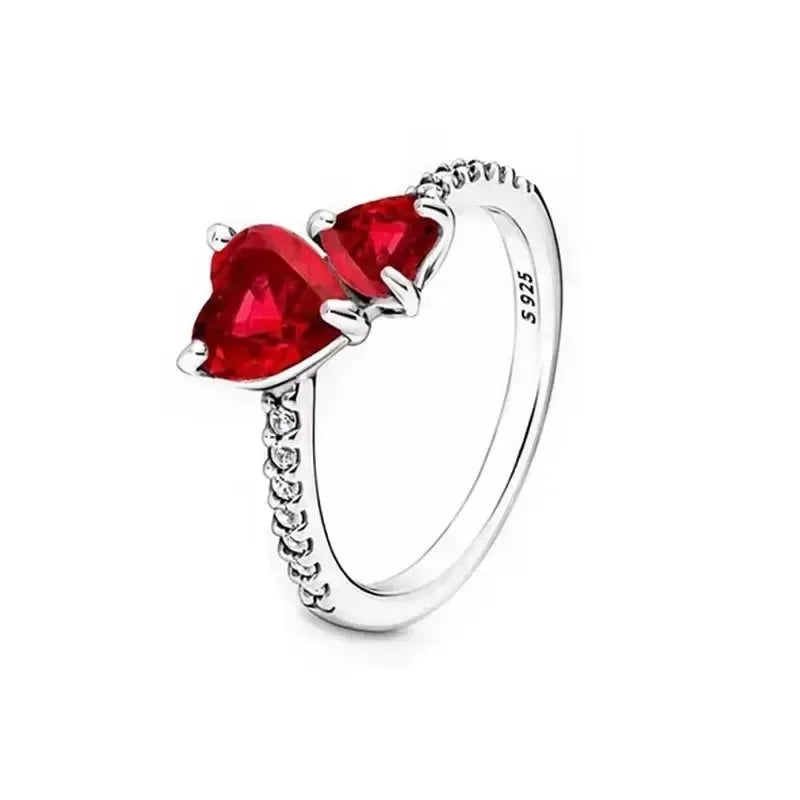 Hot selling 925 silver exquisite luxury sparkling crown heart-shaped women's ring jewelry