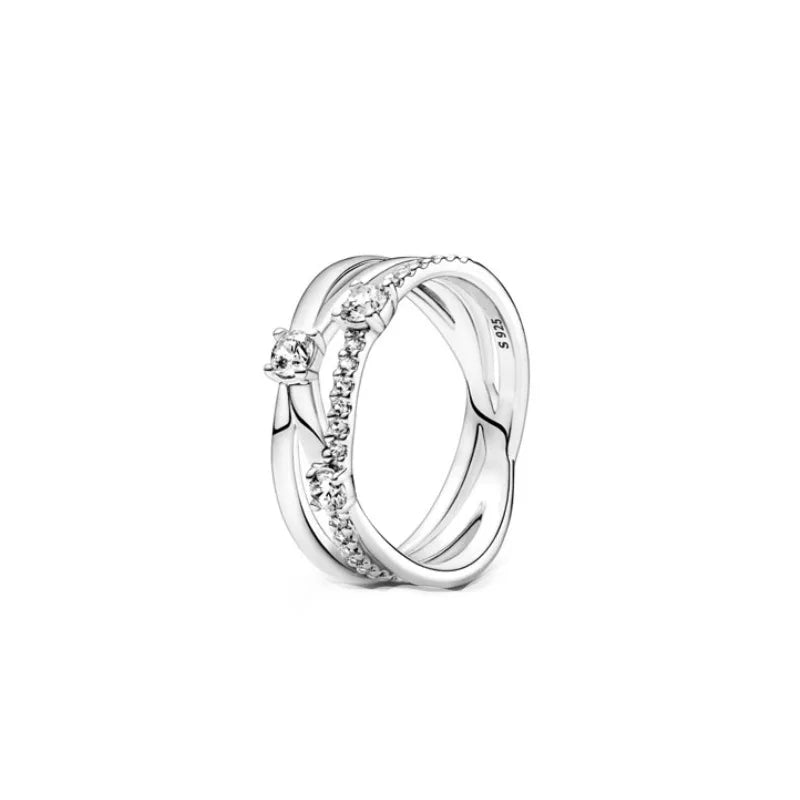 New 925 Silver Heart-Shaped,Floral,Square Ring Suitable for Exquisite High-Quality Jewelry for Women at Wedding Parties