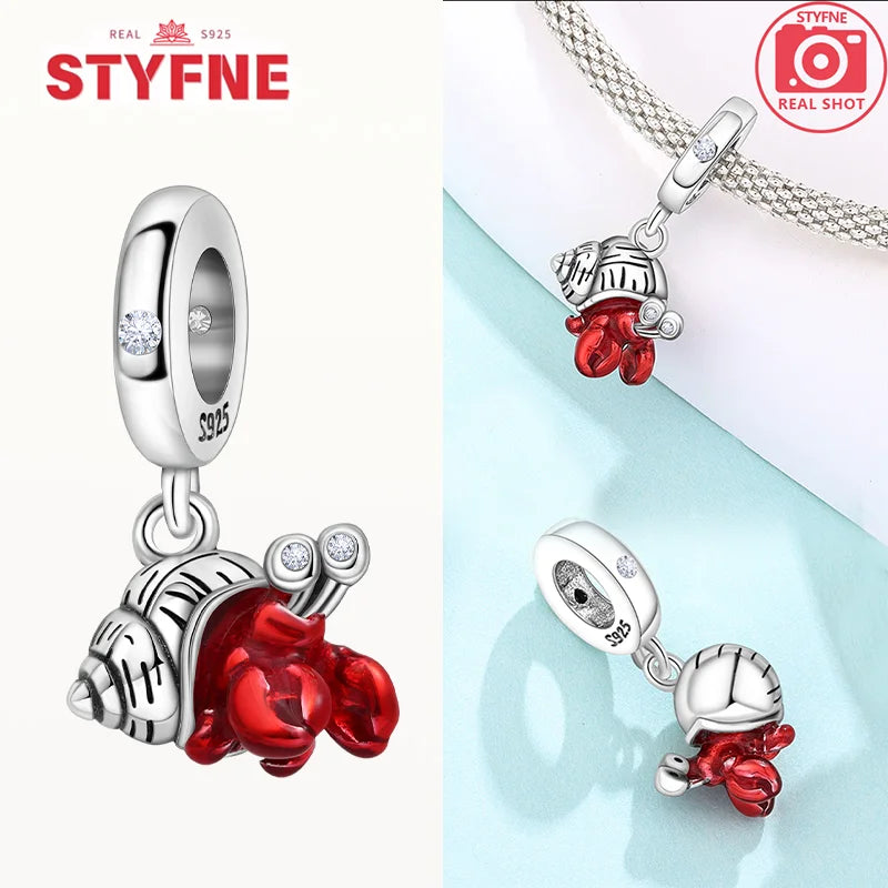 925 Sterling Silver Ocean Series Blue Turtle Starfish Shell Fit Original Bracelet Charms for Women diy Fine Jewelry Gifts