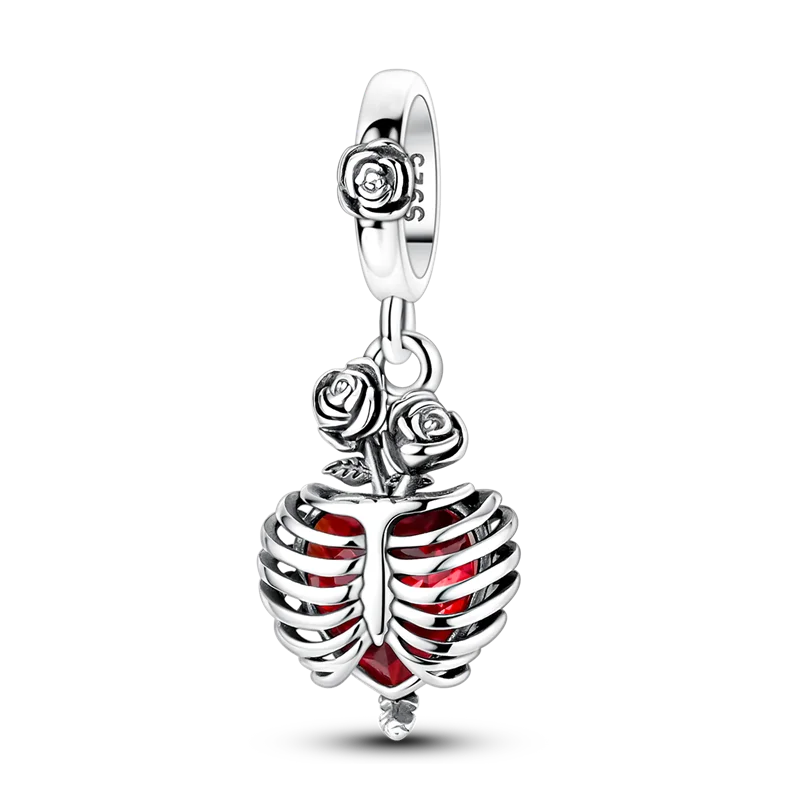 2026 Halloween Skull Charms Bead 925 Sterling Silver Sparkling Zircon Pumpkin Head Dangle Fit Bracelet DIY Jewelry Holiday Gift