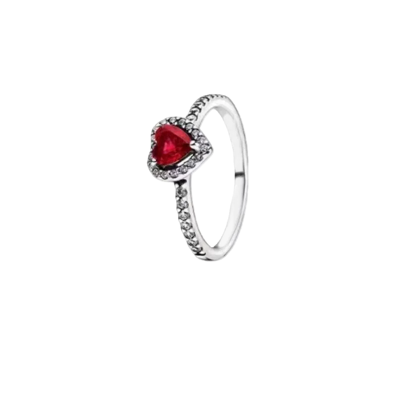 2025 New 925 Silver Red Pink, Purple,green Heart-shaped Rings Are Suitable For Delicate For Women At Wedding Parties Jewelry