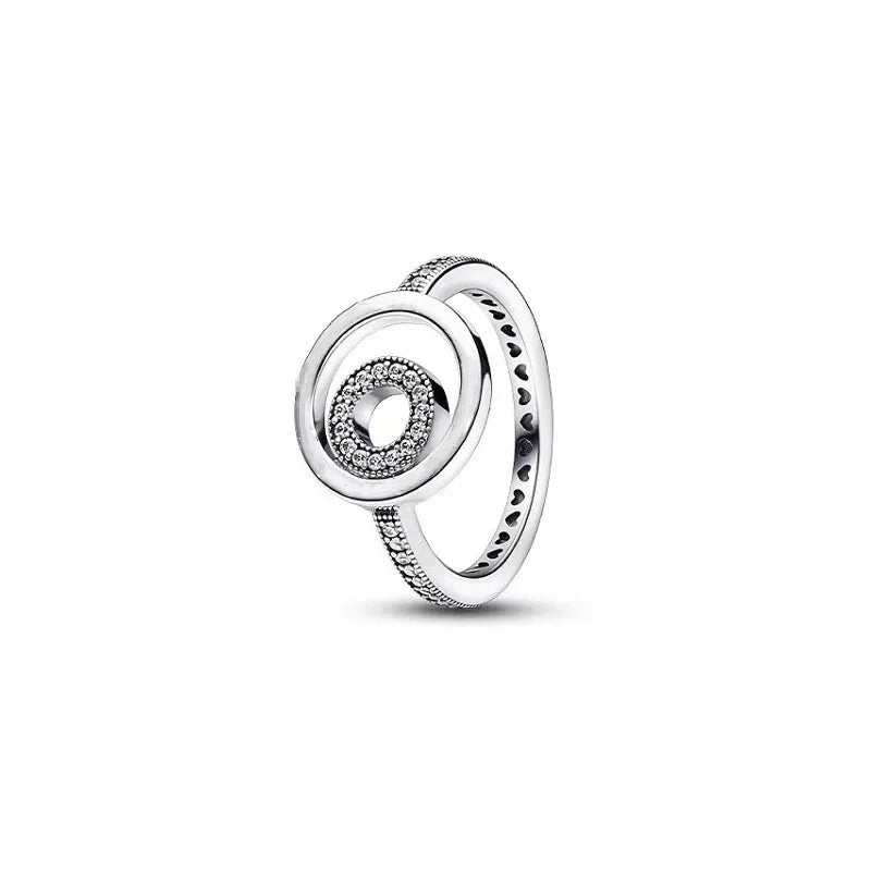New 925 Silver Heart-Shaped,Floral,Square Ring Suitable for Exquisite High-Quality Jewelry for Women at Wedding Parties