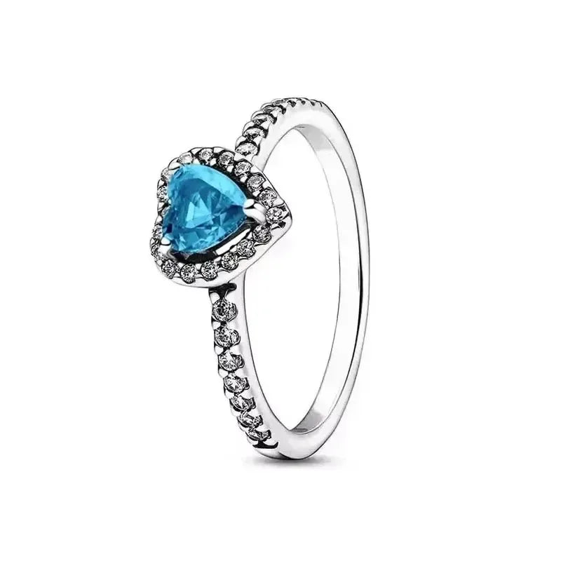 Hot selling 925 silver exquisite luxury sparkling crown heart-shaped women's ring jewelry