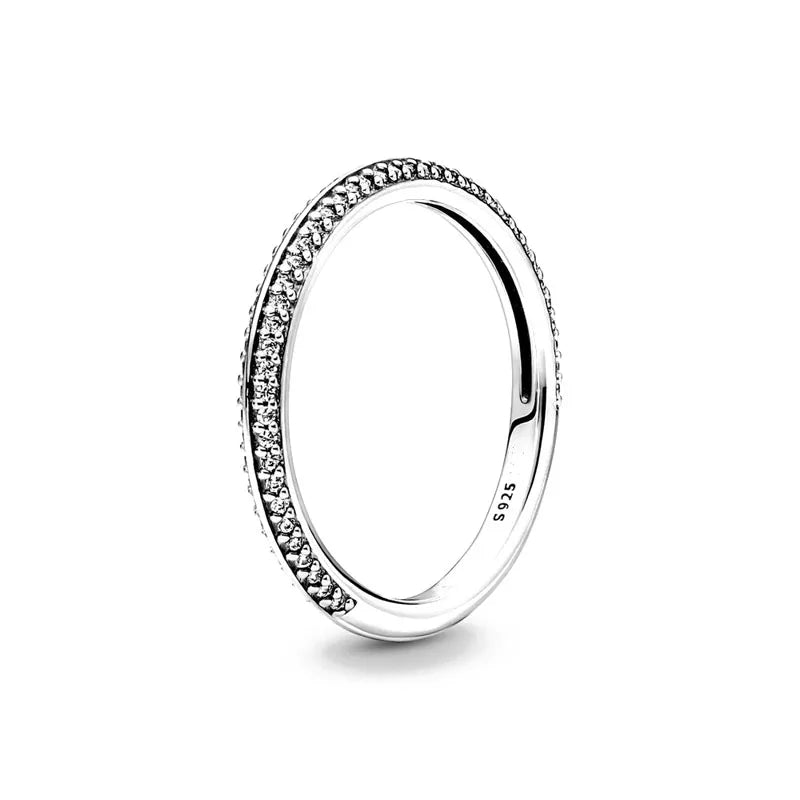 New 925 Silver Heart-Shaped,Floral,Square Ring Suitable for Exquisite High-Quality Jewelry for Women at Wedding Parties