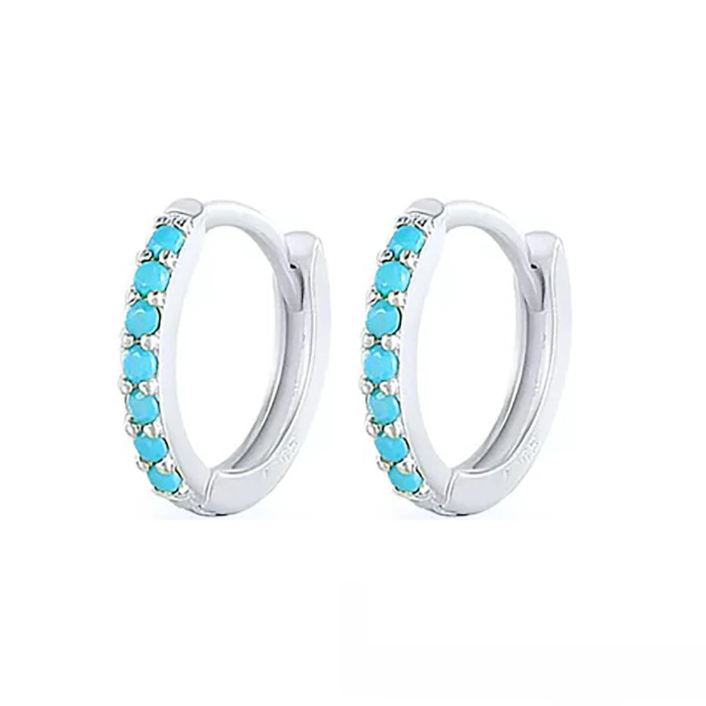 2Pcs Rainbow Little Huggies Stainless Steel Hoop Earrings Tiny Rings