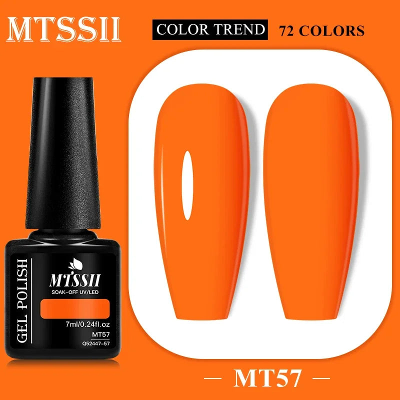 MTSSII 72 Colors 7ml Colorful Gel Nail Polish Nail Supplies Semi Permanent Nail Art Manicure Soak Off LED UV Gel Nail Varnish