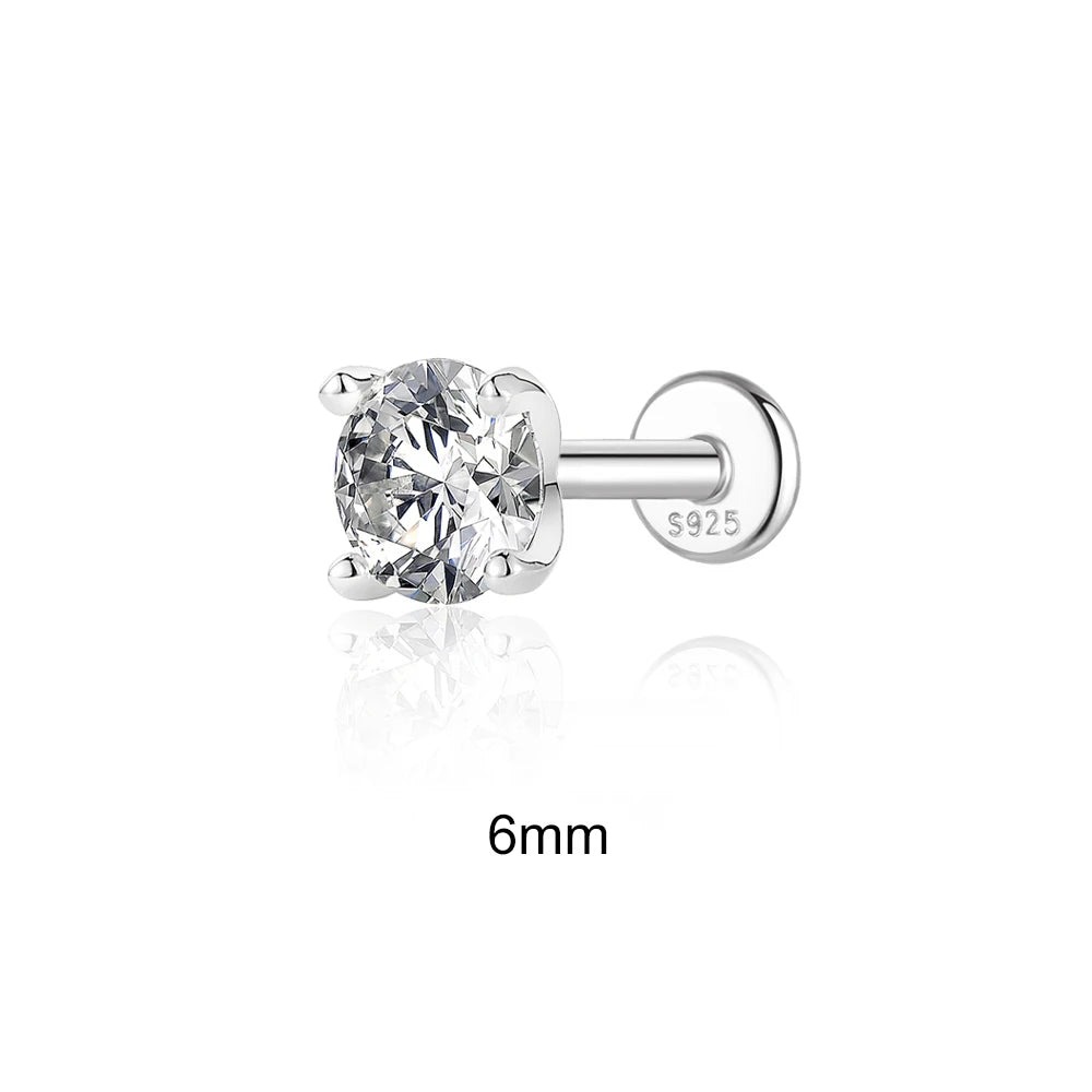 CANNER 0.5-1.2 Carat D Color Moissanite Ear Stud Earrings For Women 925 Sterling Silver Sparkling Piercing Earring Fine Jewelry