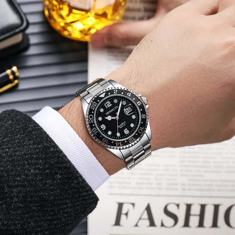 Men's Watches Date High-end Luxury Casual Sport Clock Classic Business Quartz Male Stainless Steel Wristwatches