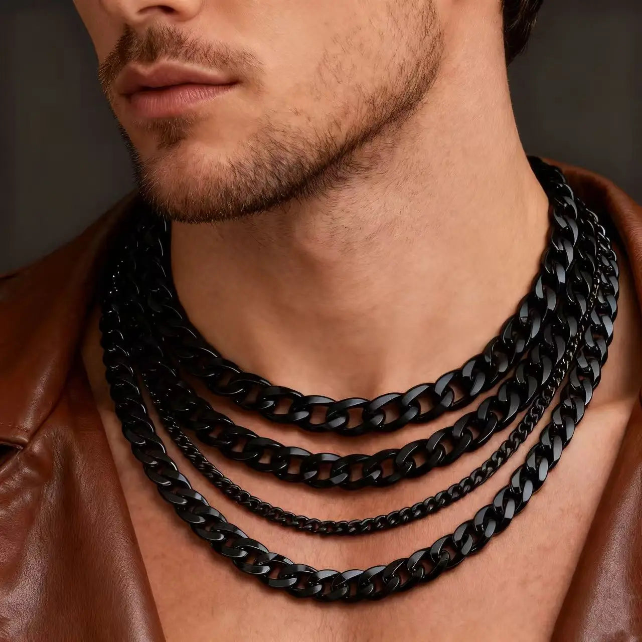 HNSP 3-12MM Stainless Steel Cuban Link Chain Necklace For Men Women Waterproof Jewelry Black Gold Silver Color Curb Chain