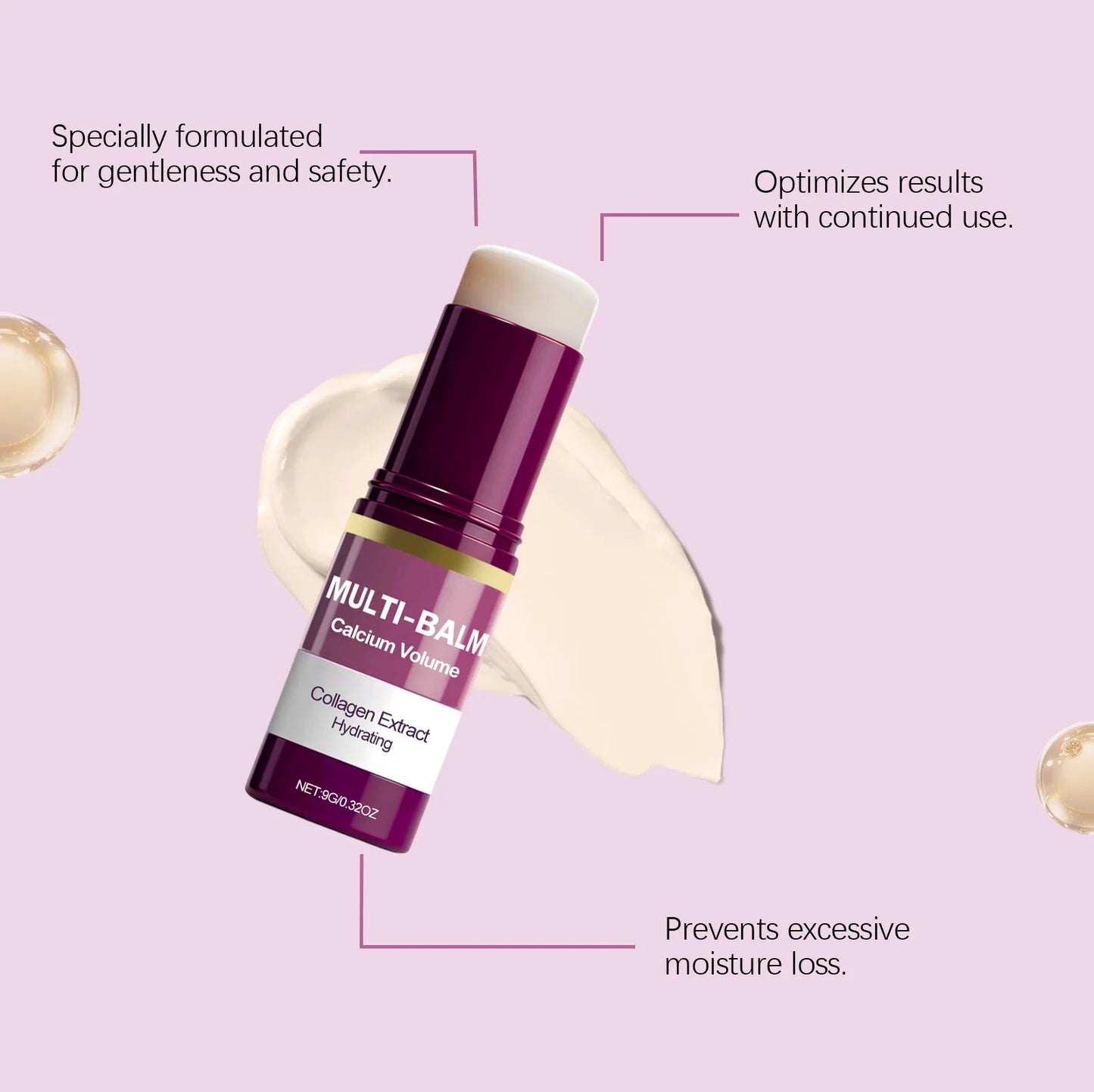 Korean Calcium Volume Multi Balm Stick - Hydrating & Firming Stick  Anti-Wrinkle Care Collagen Infused Pre-Makeup Moisturizer