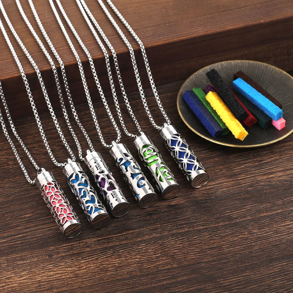 Aromatherapy Necklace Diffuser Pendant 316L Stainless Steel Locket Aroma Perfume Oils Essential Oil Diffuser Pendant Necklace