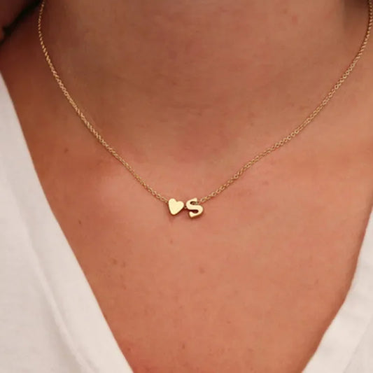 Dainty Initial Necklace Gold Silver Color Letter  Choker  For Women Pendant Jewelry Gift