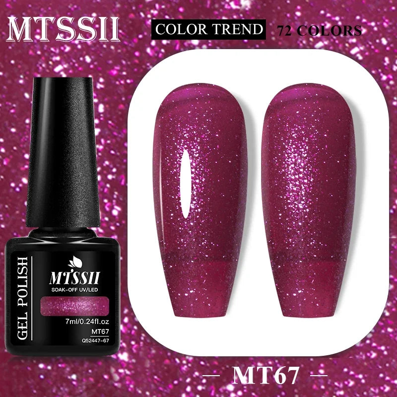 MTSSII 72 Colors 7ml Colorful Gel Nail Polish Nail Supplies Semi Permanent Nail Art Manicure Soak Off LED UV Gel Nail Varnish