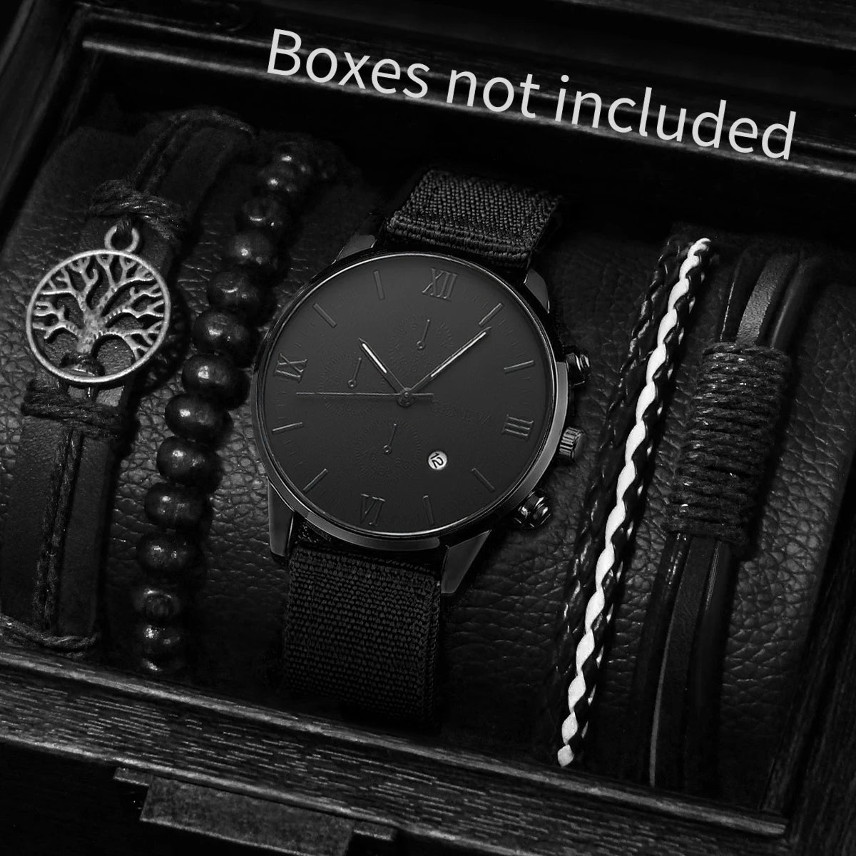 Men Watches Casual Male's Quartz Watch Bracelets Set