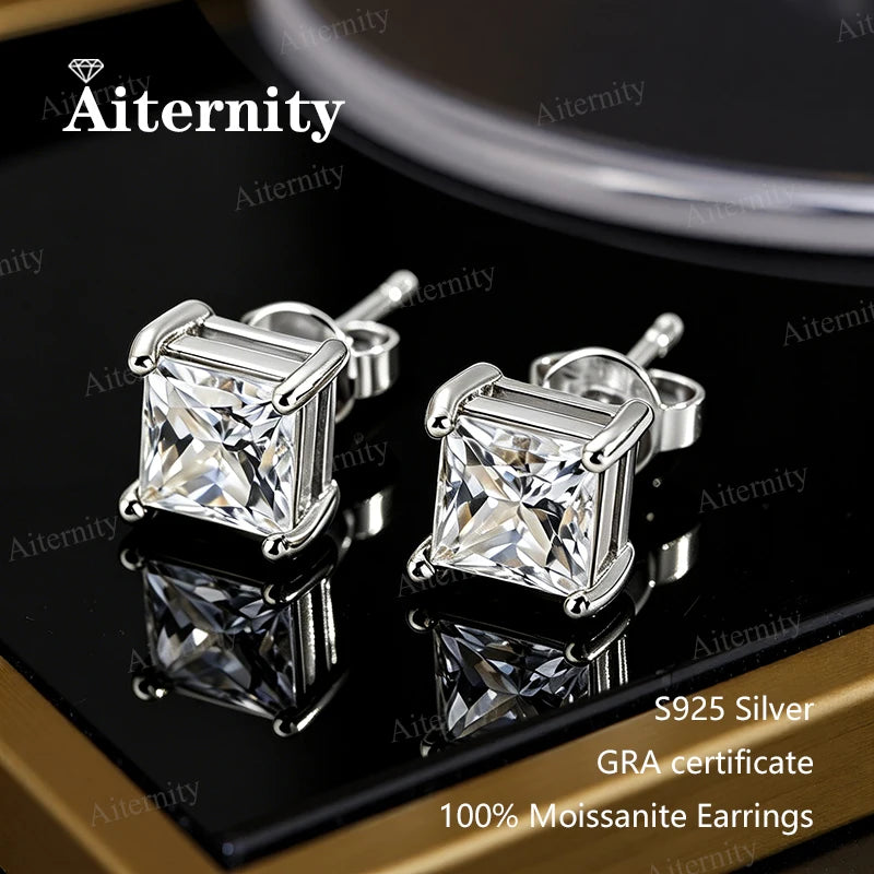 Certified 0.5-2ct Pear Cut Moissanite Earrings D Color VVS1 925 Silver Women's Party Jewelry Gifts