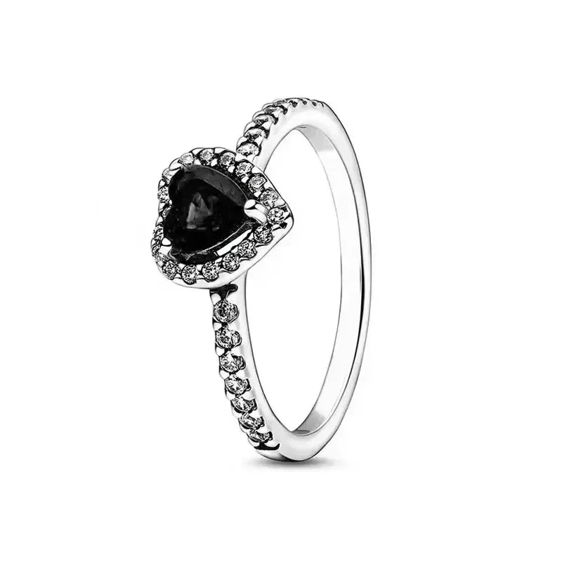Hot selling 925 silver exquisite luxury sparkling crown heart-shaped women's ring jewelry