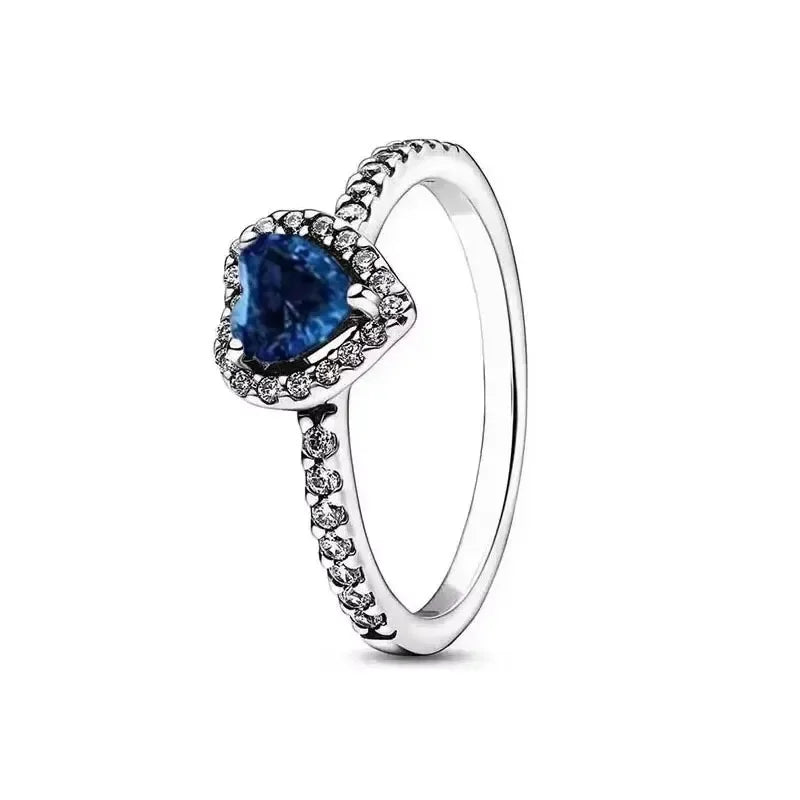 Hot selling 925 silver exquisite luxury sparkling crown heart-shaped women's ring jewelry