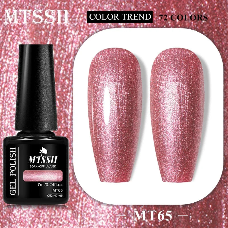 MTSSII 72 Colors 7ml Colorful Gel Nail Polish Nail Supplies Semi Permanent Nail Art Manicure Soak Off LED UV Gel Nail Varnish