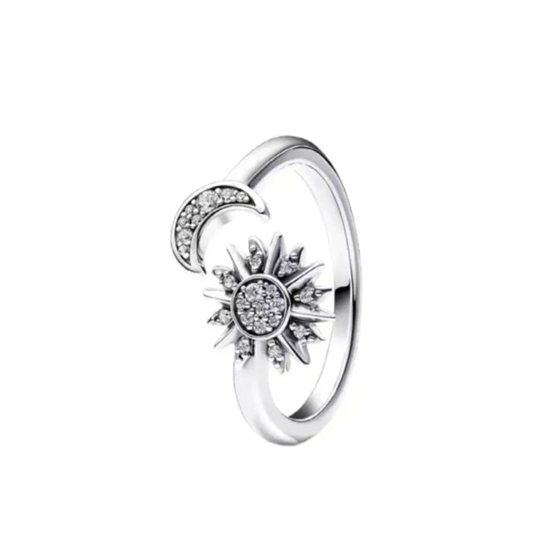 New 925 Silver Heart-Shaped,Floral,Square Ring Suitable for Exquisite High-Quality Jewelry for Women at Wedding Parties