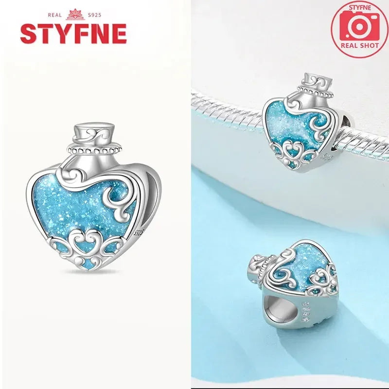 925 Sterling Silver Ocean Series Blue Turtle Starfish Shell Fit Original Bracelet Charms for Women diy Fine Jewelry Gifts