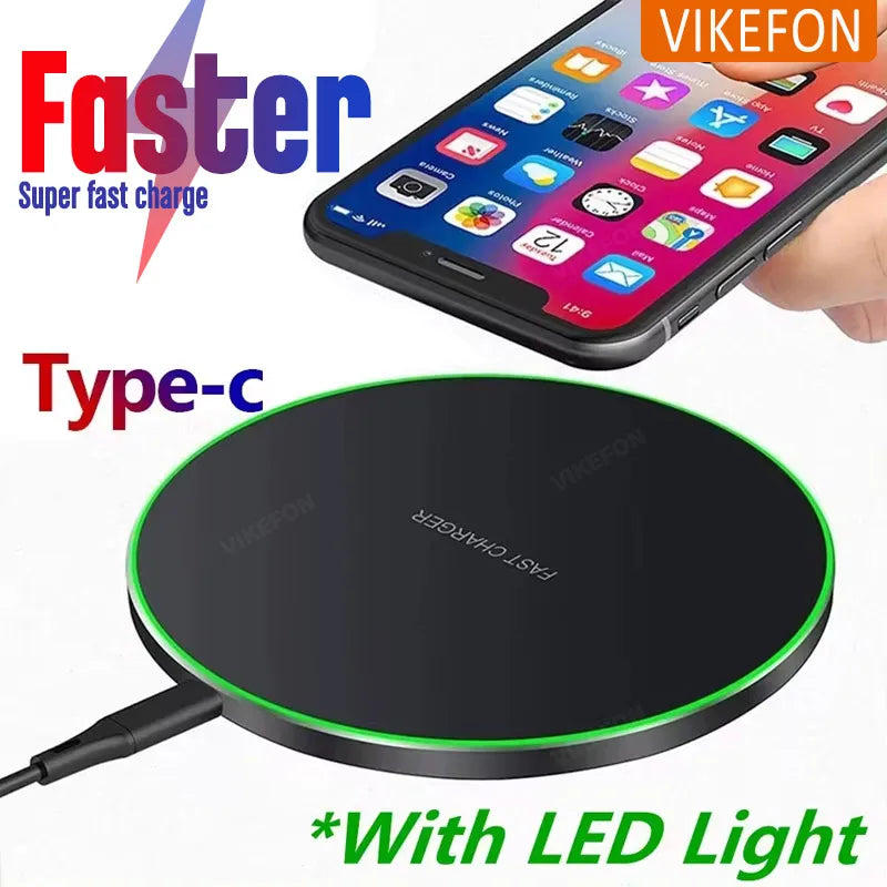 Wireless Charger Mobile Phone Charger Pad Stand For iPhone 16 15 14 13 12 11 Pro Max Samsung Xiaomi Fast Charging Dock Station