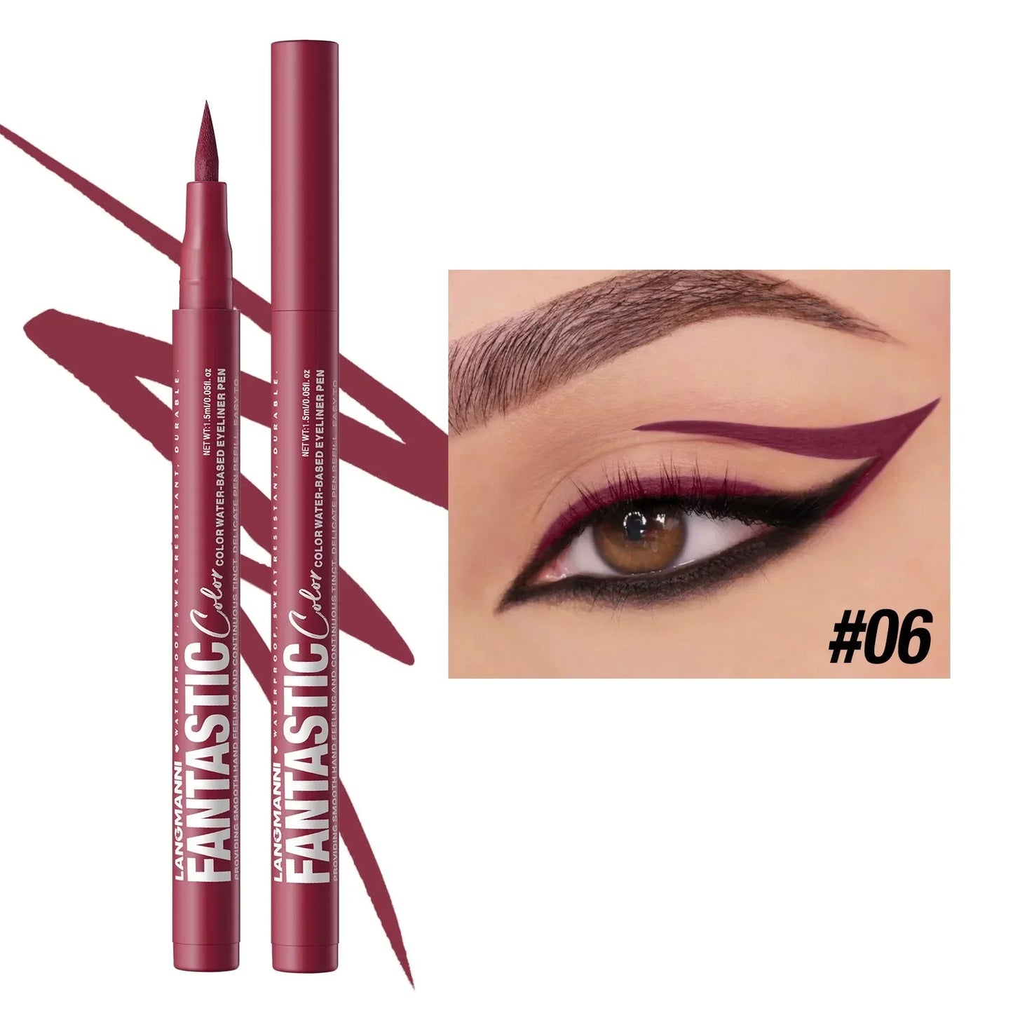 Red Wine Black Waterproof Eyeliner Pencil Untra-fine Liquid Eye Liner Pen Quick Dry Long Lasting Non Smudge Makeup Cosmetics