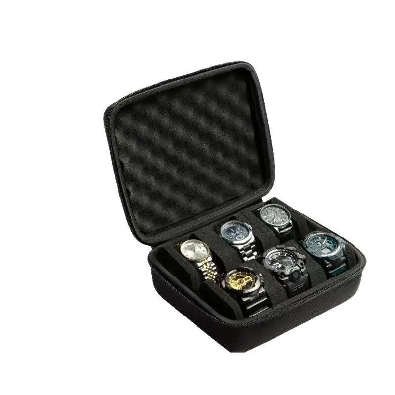 10 Slots Watch Storage Box Watch Zipper Travel Case Portable Watch Organizer Display Holder for Wristwatches and Smart Watches