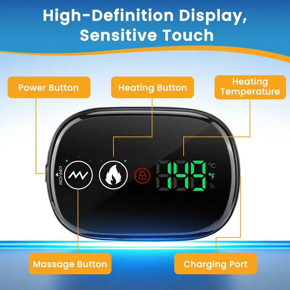 LED Red Light Massaging Heating Inflatable Waist Belt with Airbag Support for Back Pain Relief 3 Heating & Vibration Massage