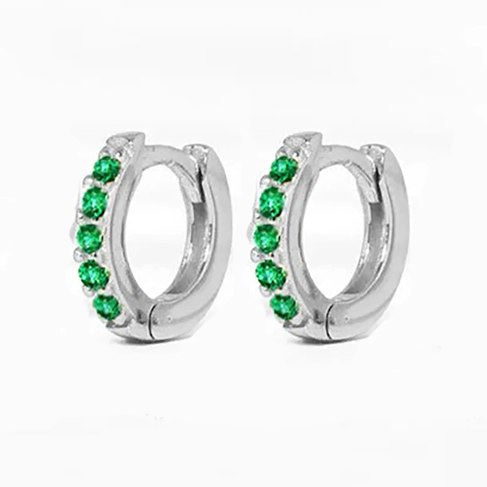 2Pcs Rainbow Little Huggies Stainless Steel Hoop Earrings Tiny Rings