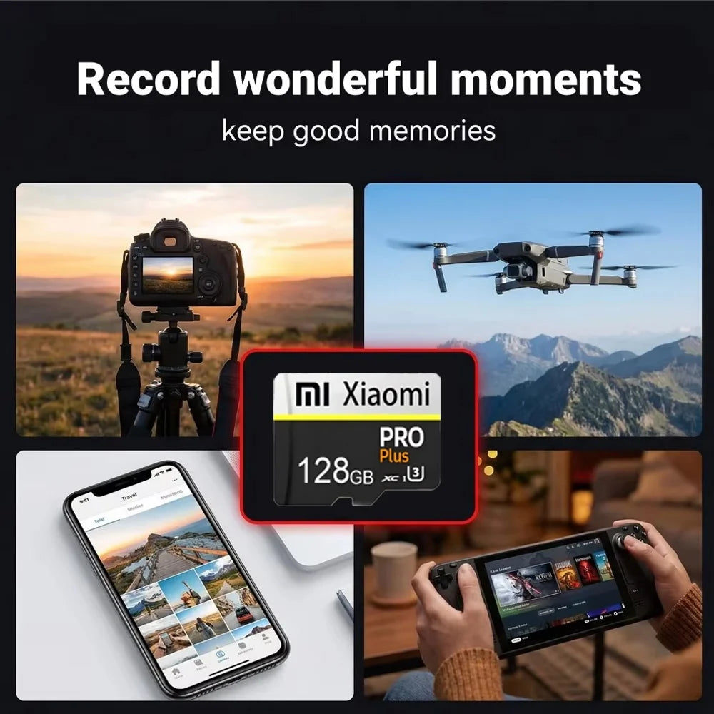 SD Card 512GB Extreme Speed Xiaomi Micro TF Card 256GB SD Memory Card A2 Cartao De Memoria 128GB For Lenovo Surveillance Devices