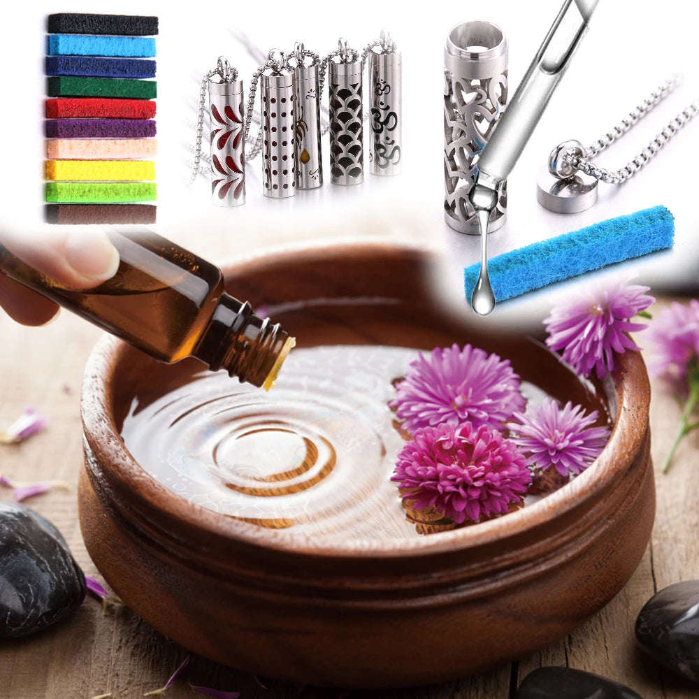 Aromatherapy Necklace Diffuser Pendant 316L Stainless Steel Locket Aroma Perfume Oils Essential Oil Diffuser Pendant Necklace