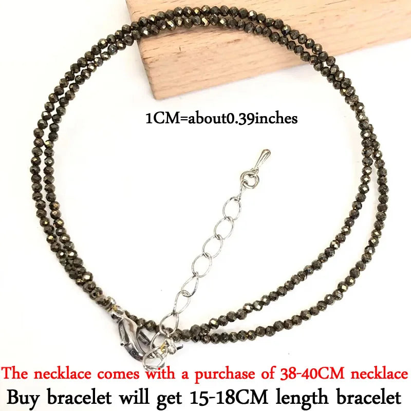 Small Natural Stone Bead Necklace Bracelet for Women, Zircon Tourmaline Pearl Necklace with, Reki Clavicle Chain, Choker, 2-3mm