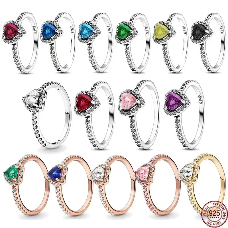 Hot selling 925 silver exquisite luxury sparkling crown heart-shaped women's ring jewelry