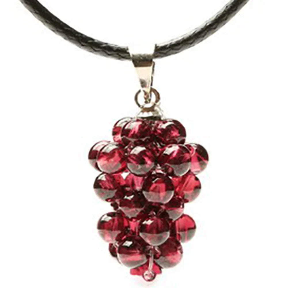Natural Garnet Grape Pendant Women's Necklace