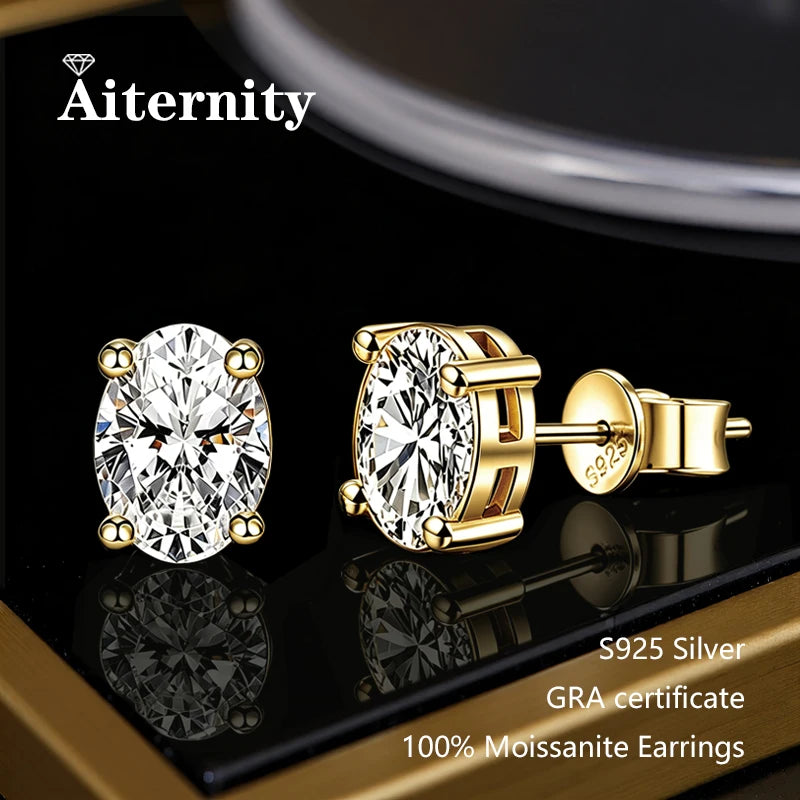 Marquise Cut Moissanite Earrings D VVS1 S925 Silver Plated with GRA Certificate Ladies Earrings Exquisite Wedding Jewelry