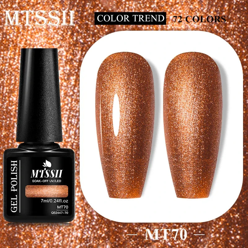 MTSSII 72 Colors 7ml Colorful Gel Nail Polish Nail Supplies Semi Permanent Nail Art Manicure Soak Off LED UV Gel Nail Varnish