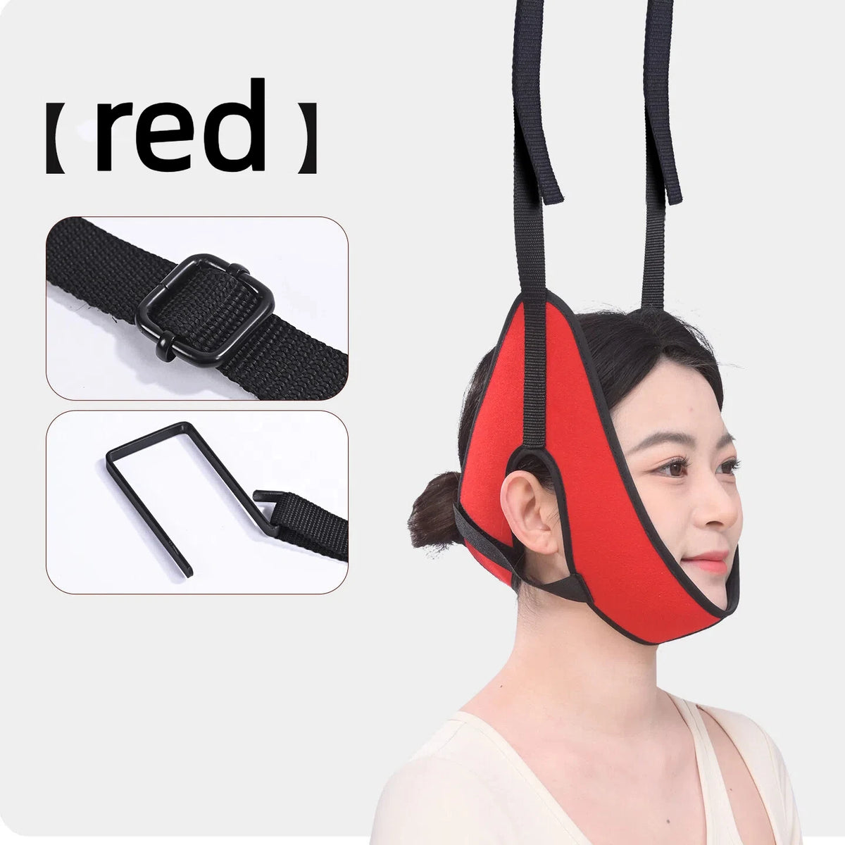 Upgraded version of door hanging cervical brace, with thickened neck support and cervical fixation strap to relieve breathabilit